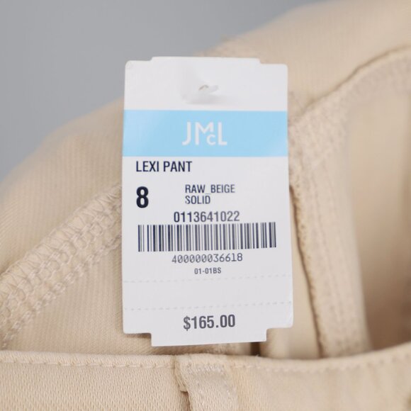 NWT J. MCLAUGHLIN Lexi Pants Jeans Mid-Rise Slim Leg Stretch Raw Beige Size 8 - Picture 8 of 10